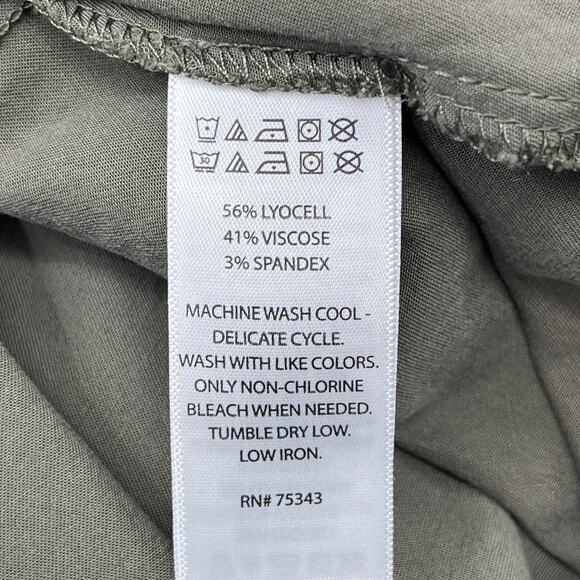 Tahari Green Sleeveless Collared Full Button Down Lightweight Pockets Maxi Dress - Picture 5 of 6